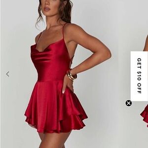 Elegant Red Satin Dress